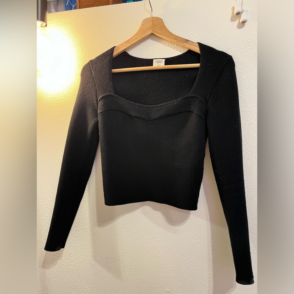 Abercrombie and Fitch Long-sleeve Square neck Sweater Top